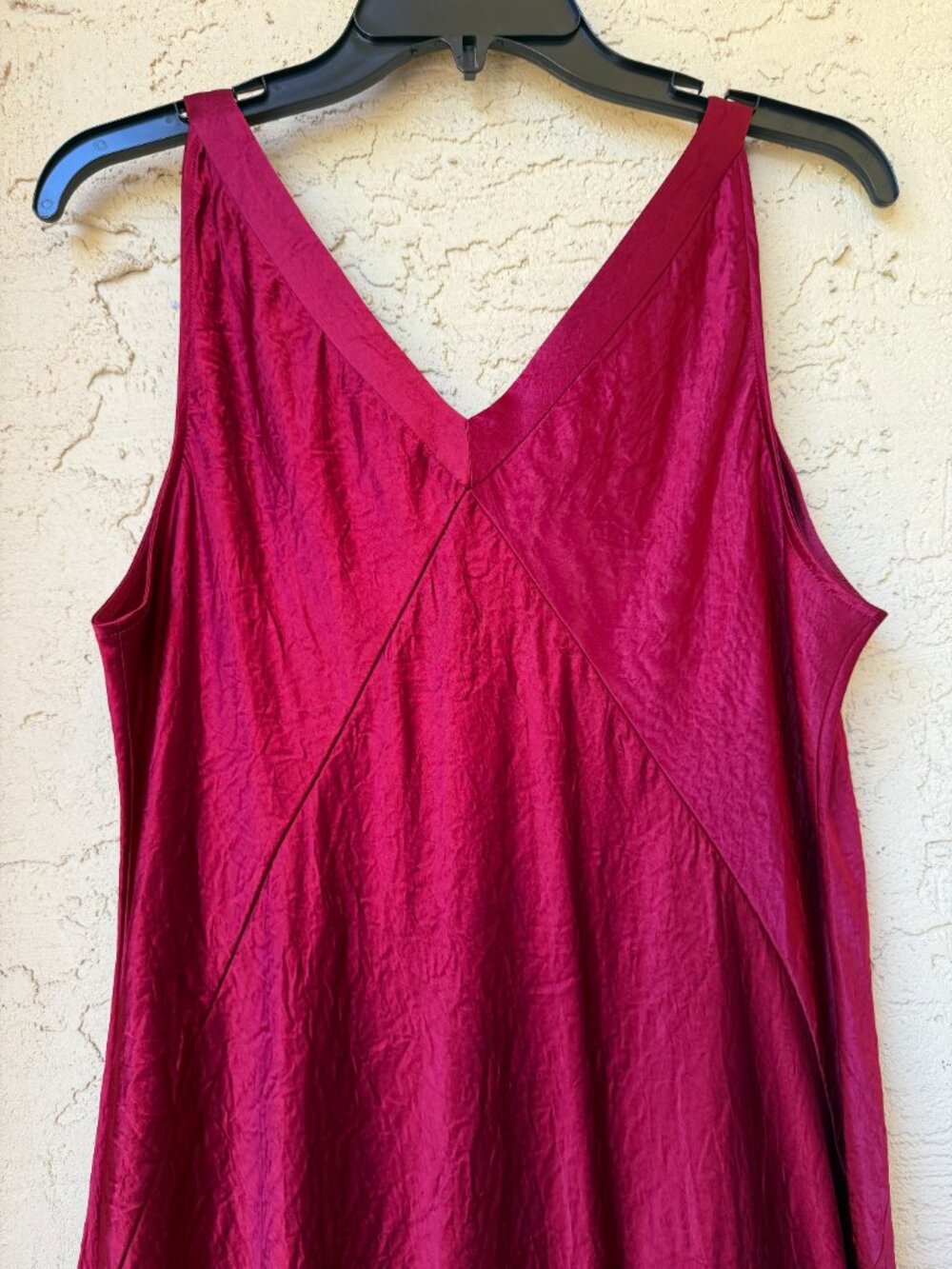 Eileen Fisher Wine Red Satin Dress Elegant Sleeveless Cocktail Party NEW - Picture 5 of 9